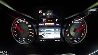 AMG C63S S205 0-100Km/h (0-60mph),  Race Start, Kickdown, AMG Performance Exhaust, in Race Mode