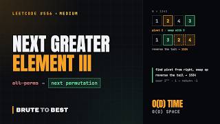 LeetCode #556: Next Greater Element III, Next Permutation on Digits