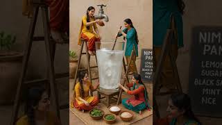 Miniature Punjabi Women Make Giant Nimbu Pani | Desi Creativity Meets Cutest Village Vibes 💛🍋