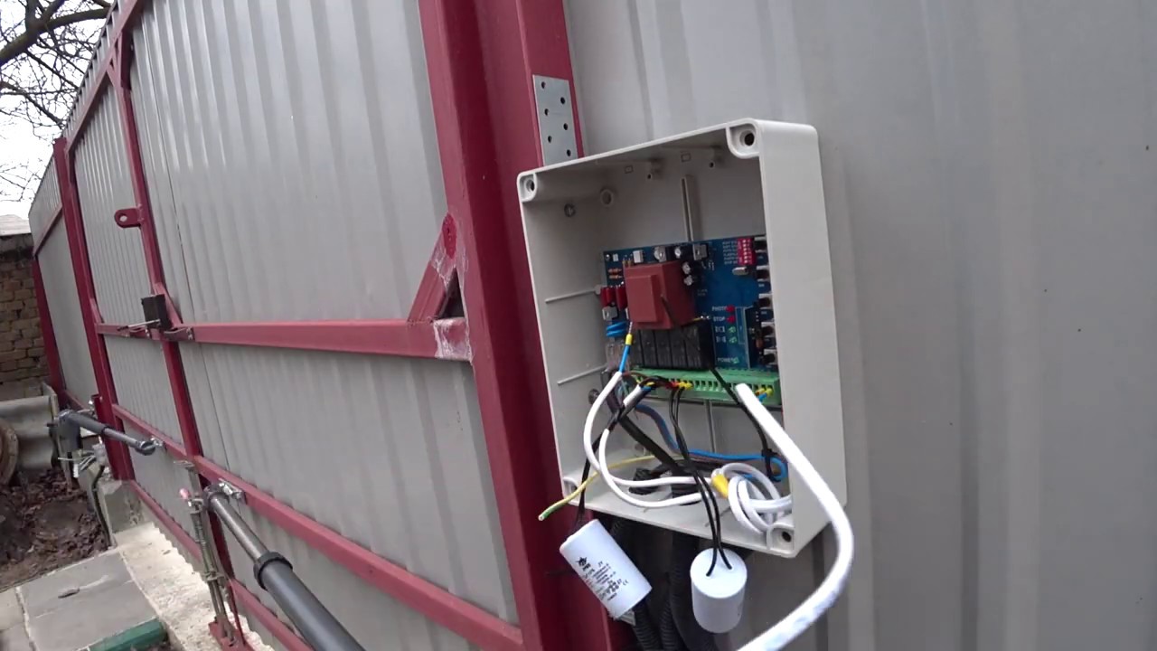 Установка автоматики Edinger на распашные ворота, открывающиеся внутрь ...