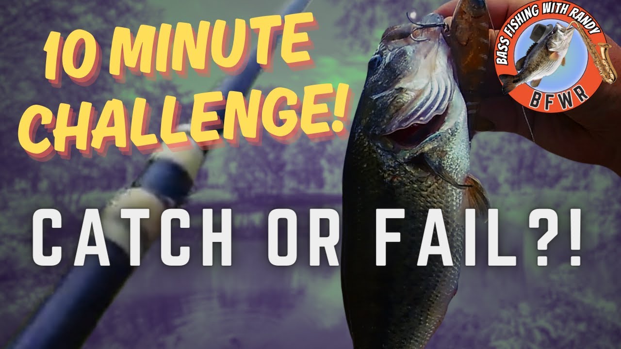 Pond BASS Fishing Challenge! Catch a BASS in Ten Minutes OR FAIL! ✌️🍿