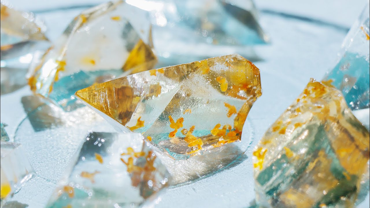 金木犀(キンモクセイ)の琥珀糖の作り方。