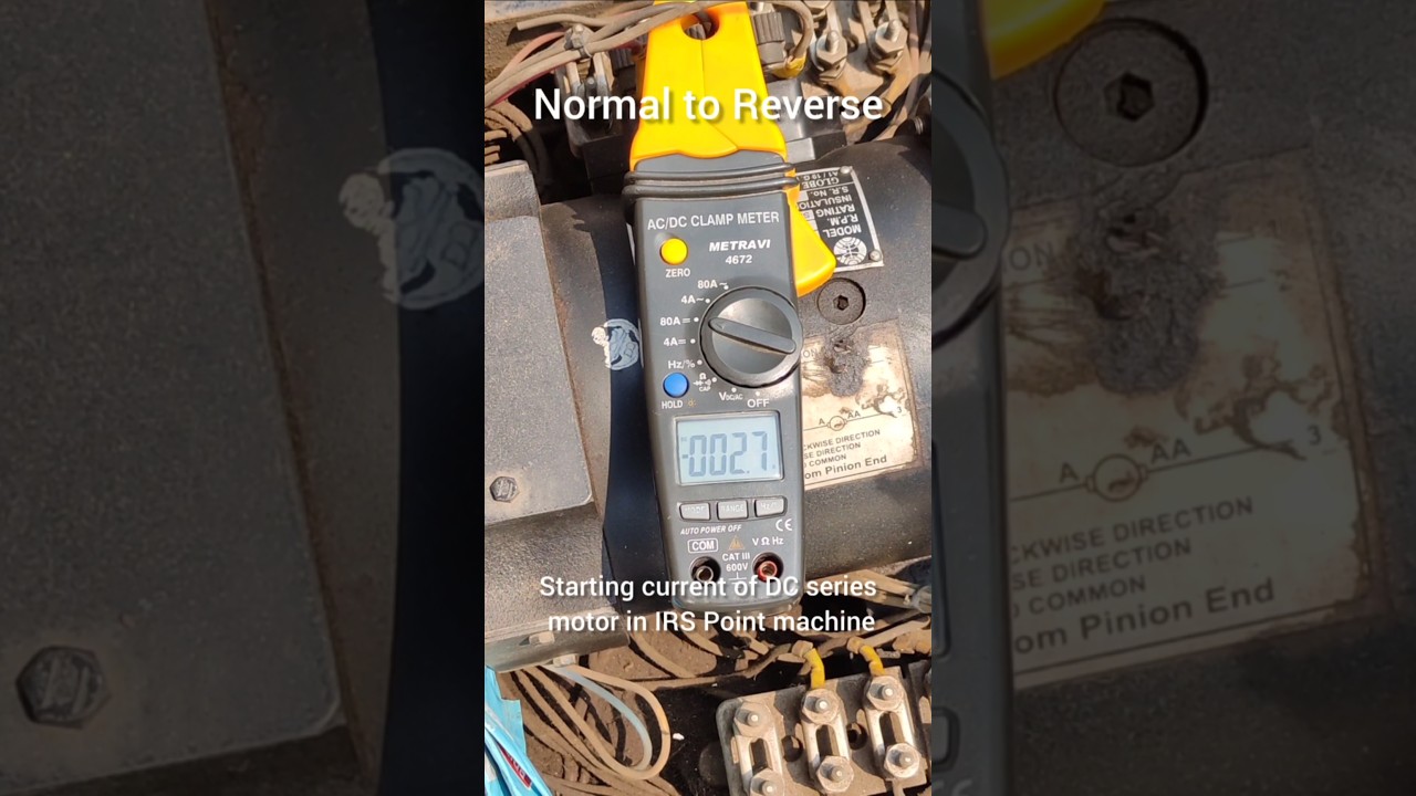 Starting current & driving current of IRS type point machine. 