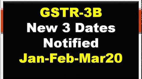 GSTR 3B New Due Dates Notified for Jan,Feb,March 2020, 3Dates for GSTR3B filing Notification issued