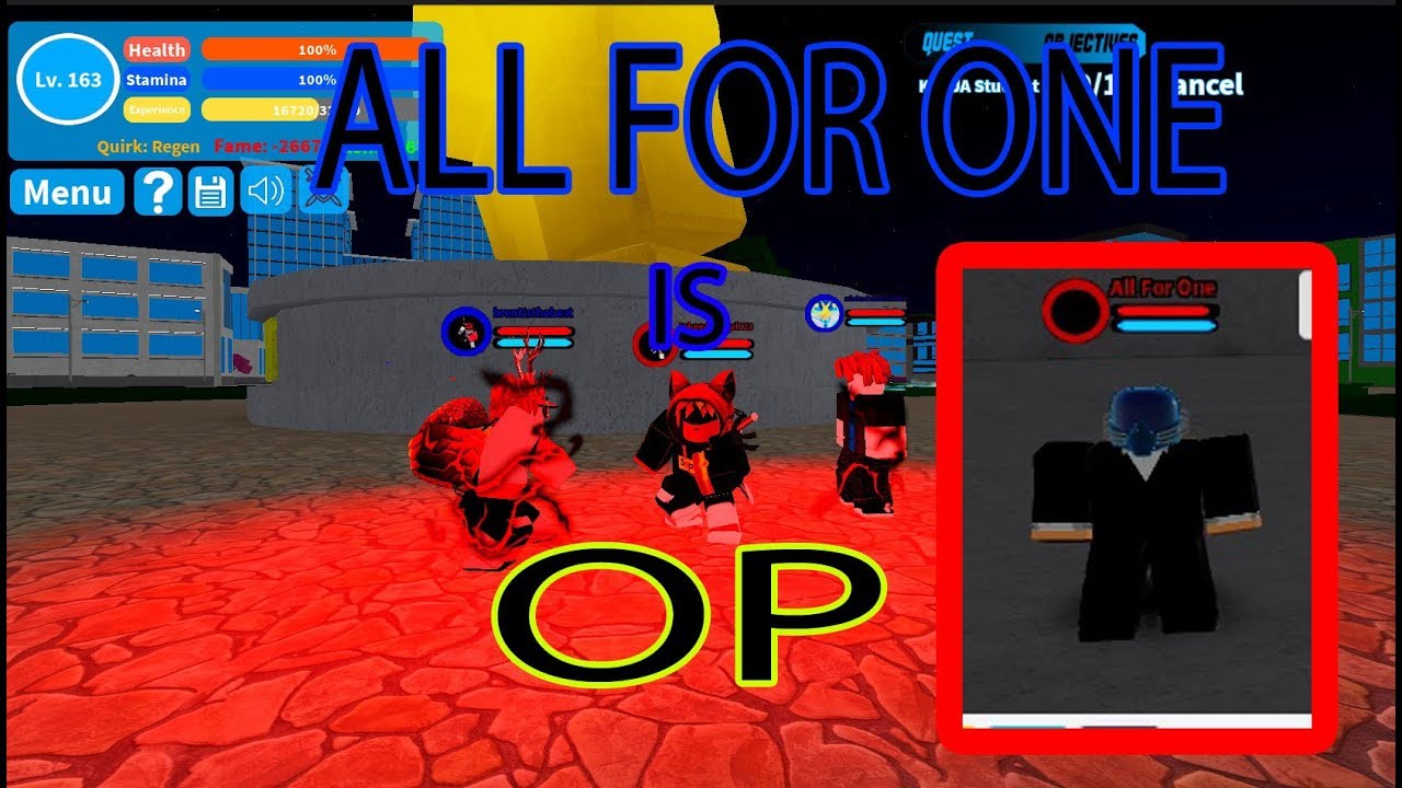 Working Codes All For One Showcase Boku No Roblox Remastered - all for one showcase boku no roblox remastered youtube