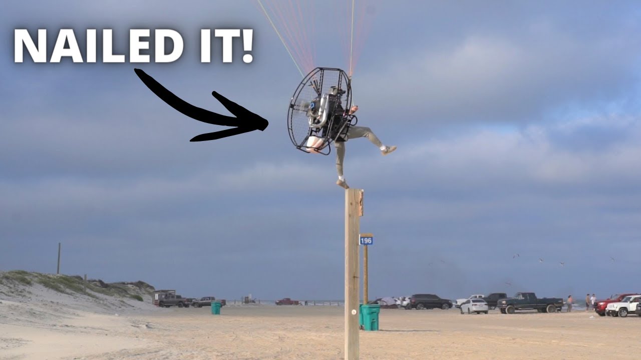Paramotor Spot Landing On A Pole!! Does It Get Any Better Then This??