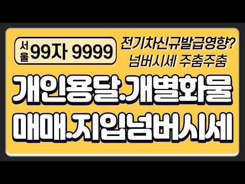개인용달.개별화물 넘버시세/1톤전기화물차 신규영업용번호판 발급폐지?