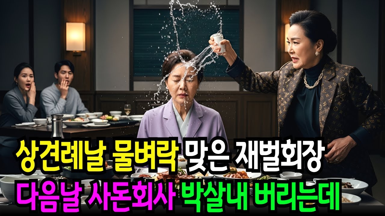 상견례날 물벼락 맞은 재벌회장 시어머니, 다음날 예비사돈 회사 개박살 내고 참교육 시키는 사이다 사연. /사연오디오/오디오북/감동사연/노후사연/