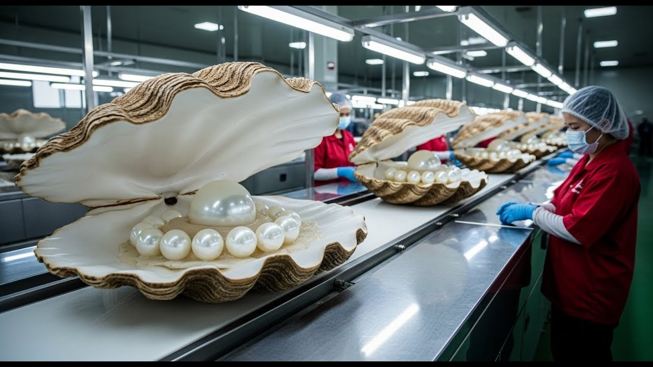 Giant Clam Pearl Factory – The Most Satisfying Production Line! - YouTube