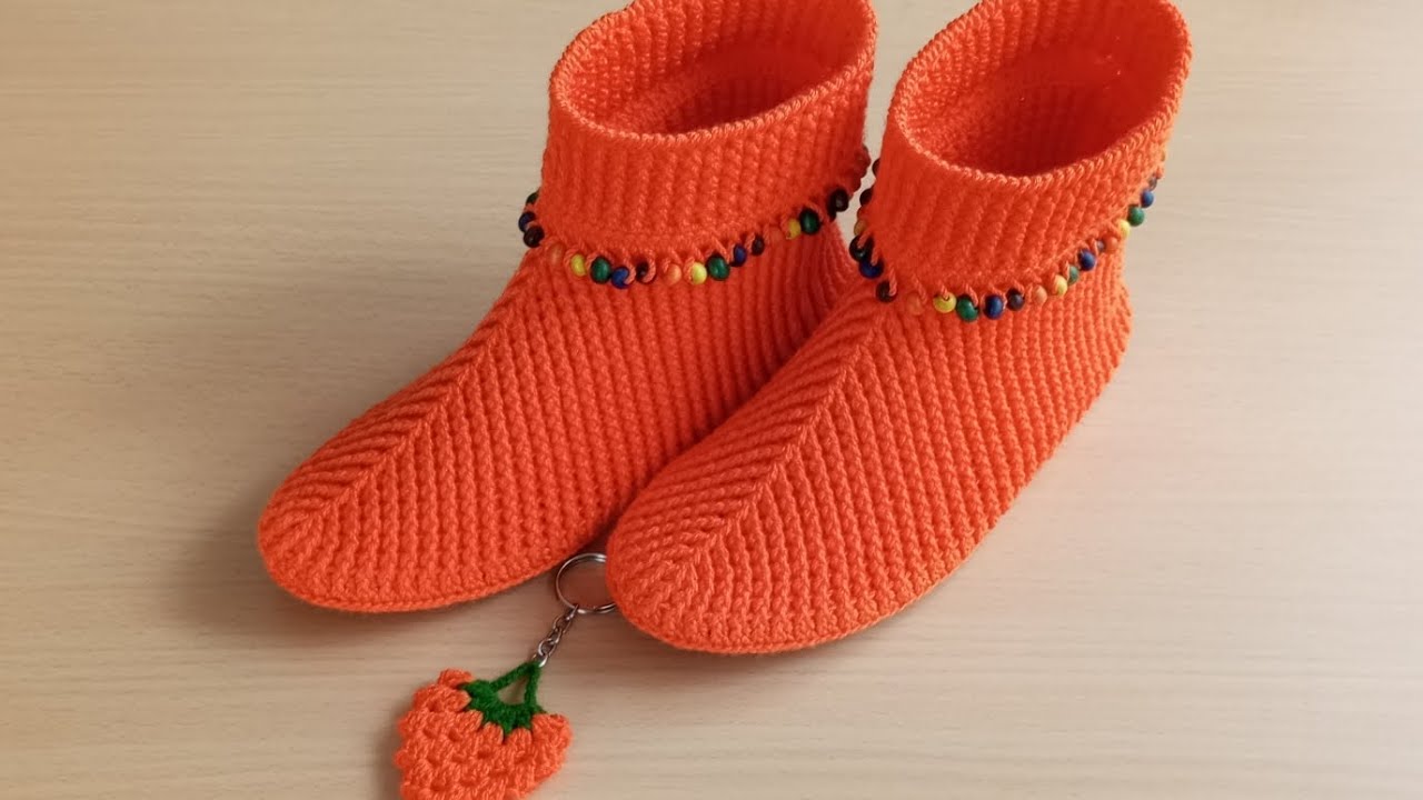 Boncuklu 38 numara bot patik yapımı part_2 #babetpatik #patikyapımı #patikmodelleri