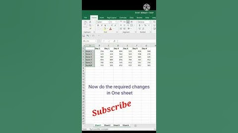 Excel tricks 15   How to modify many excel sheets in one shot   excel tips and tricks   #shorts