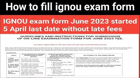 IGNOU exam form started for June 2023 examination 5 April last date without late fees