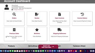 Website Overview - Account Dashboard