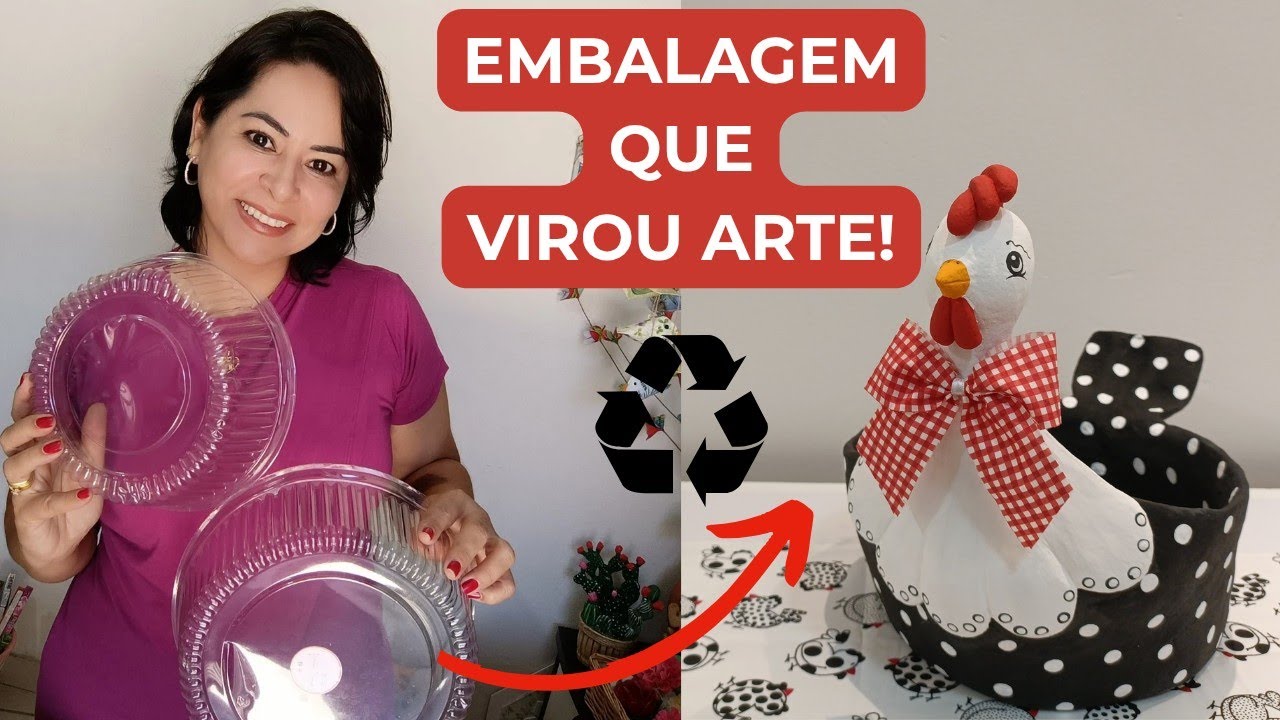 De Embalagem de Bolo a Galinha Porta Ovos. Arte com Reciclagem! 