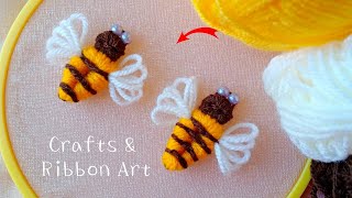 Amazing Bee Making Idea with Wool - Hand Embroidery Trick - DIY Woolen Bees - Easy Craft Ideas