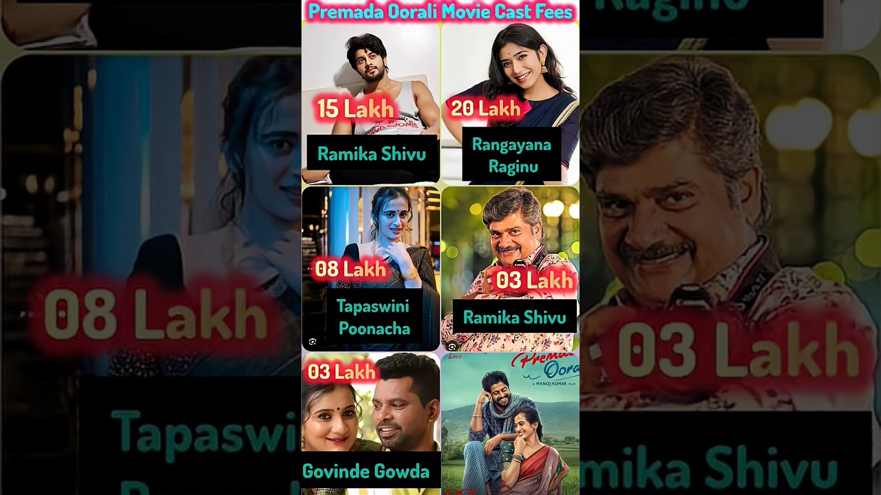premada oorali movie cast fees 💸🤯 #premadaoorali #ramikashivu #rangayanaraghu #castfees #kannada
