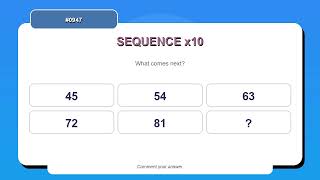 Sequence Challenge #0947 | 10 Sequence and Pattern Practice Questions