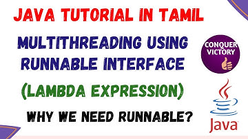 53) Runnable interface in java in Tamil | Multithreading with lambda expression | Java  in tamil