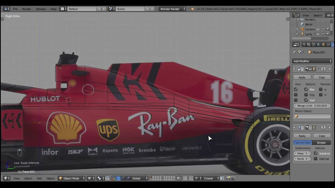 Formula 1 Ferrari SF-1000 - 3D Modelling with Blender | Long Version