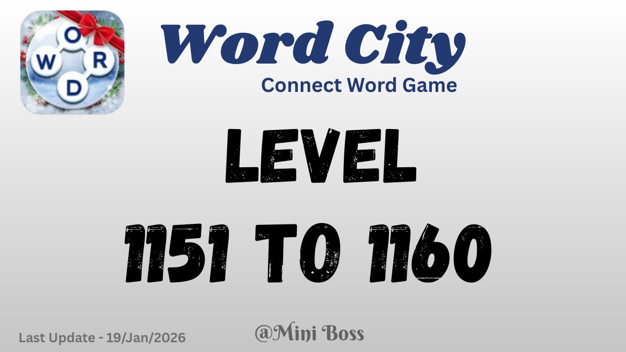 Word City Level Answers [1151 to 1160 Levels] | Connect Word Game 🧩✨ | Mini Boss