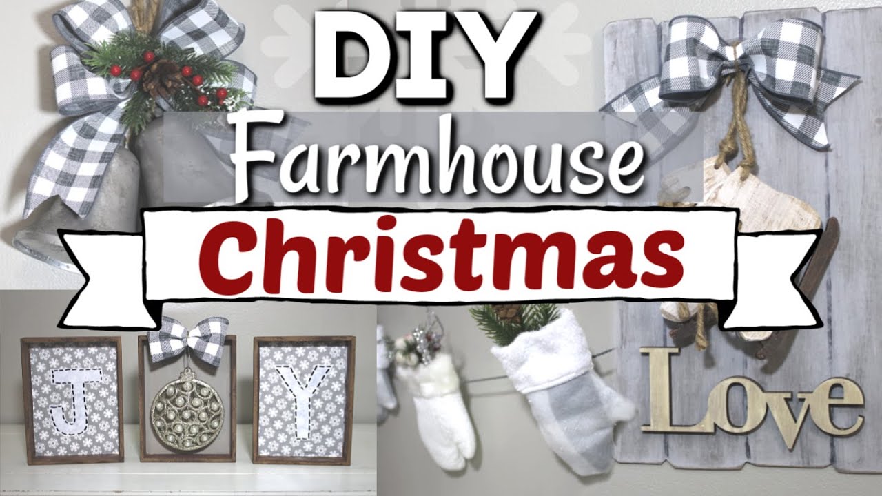 DIY Dollar Tree Farmhouse Christmas Decor Farmhouse Christmas DIY