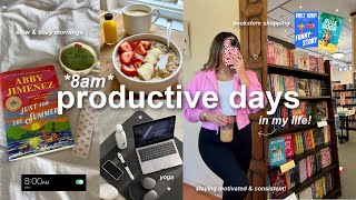 8AM PRODUCTIVE days in my life!☕ slow & cozy mornings, bookstore shopping, & healthy habits!