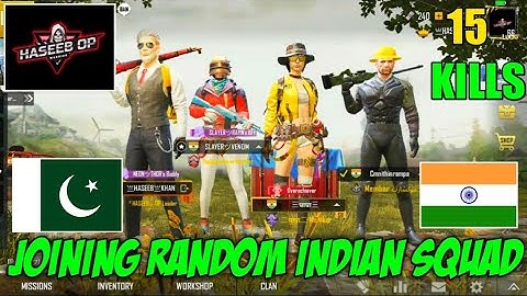 JOINING RANDOM SQUAD OF INDIAN||15 KILLS||PART 8||PUBG MOBILE||HASEEB OP