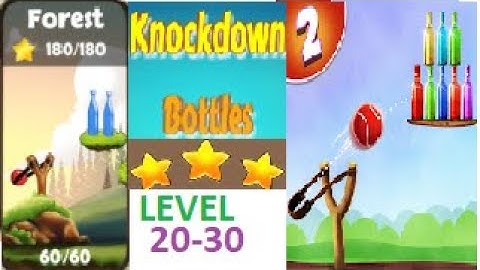Knock Down Bottles 2 (Bottle Shooting Game 2) Forest Gameplay Level 20 to 30(3 STAR)