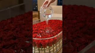 Satisfying Epoxy Pour: Creating an Elegant Glowing Rose Table #epoxytable #diy