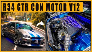 Este Nissan R34 GTR Tiene un MOTOR V12 de Toyota