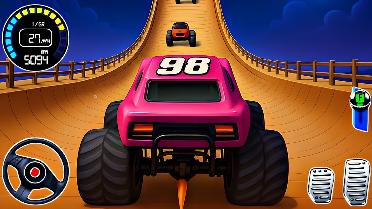 Monster Truck Stunt Racing 2025 : Mega Ramp Car Stunt Master Simulator - Android Gameplay 