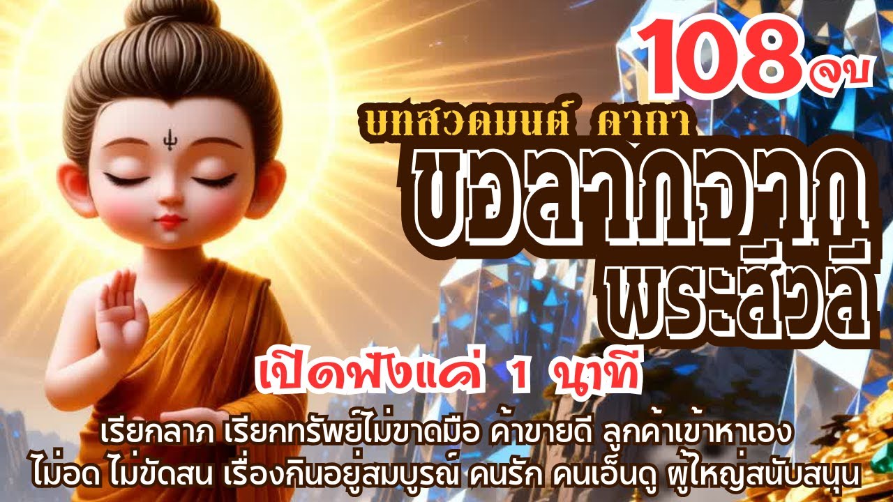 🌸เพลงสวดมนต์คาถา: ขอลาภจากพระสีวลี | 💦เพราะการส่งต่อ ธรรมะ ชนะการให้ทั้งปวง💦