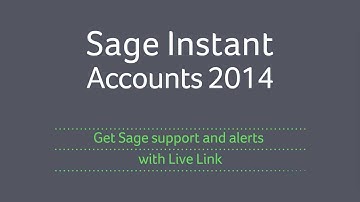Sage Instant Accounts 2014 - Get Sage support and alerts with Live Link