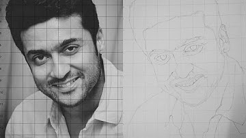 HOW TO DRAW FACE USING GRID METHOD FROM MOBILE  | Episode - 01 |Outline drawing tutorial