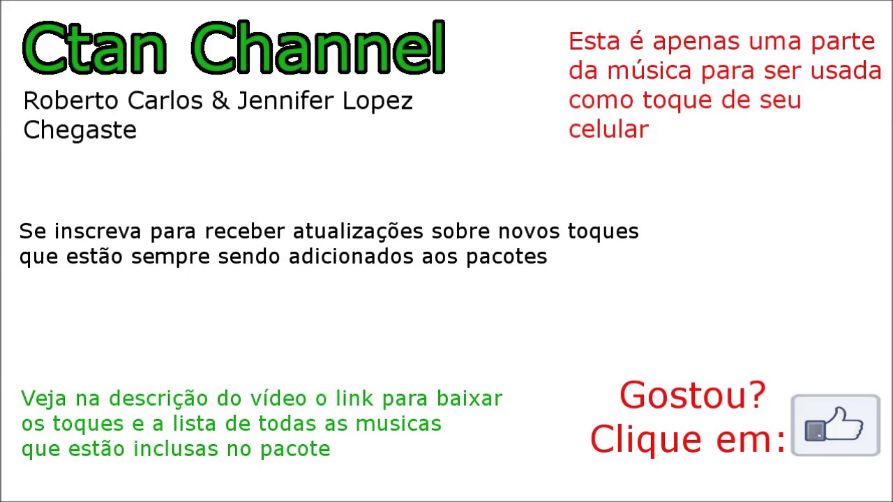 172 Roberto Carlos Jennifer Lopez Chegaste Toque Para Celular Youtube