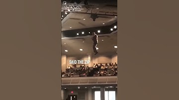 Thumbnail of This Pastor flew into church on a zip line 😂👏