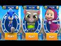 Sonic Dash vs Masha and the Bear vs Talking Tom Gold Run - All Bosses Zazz Eggman All 61 Characters