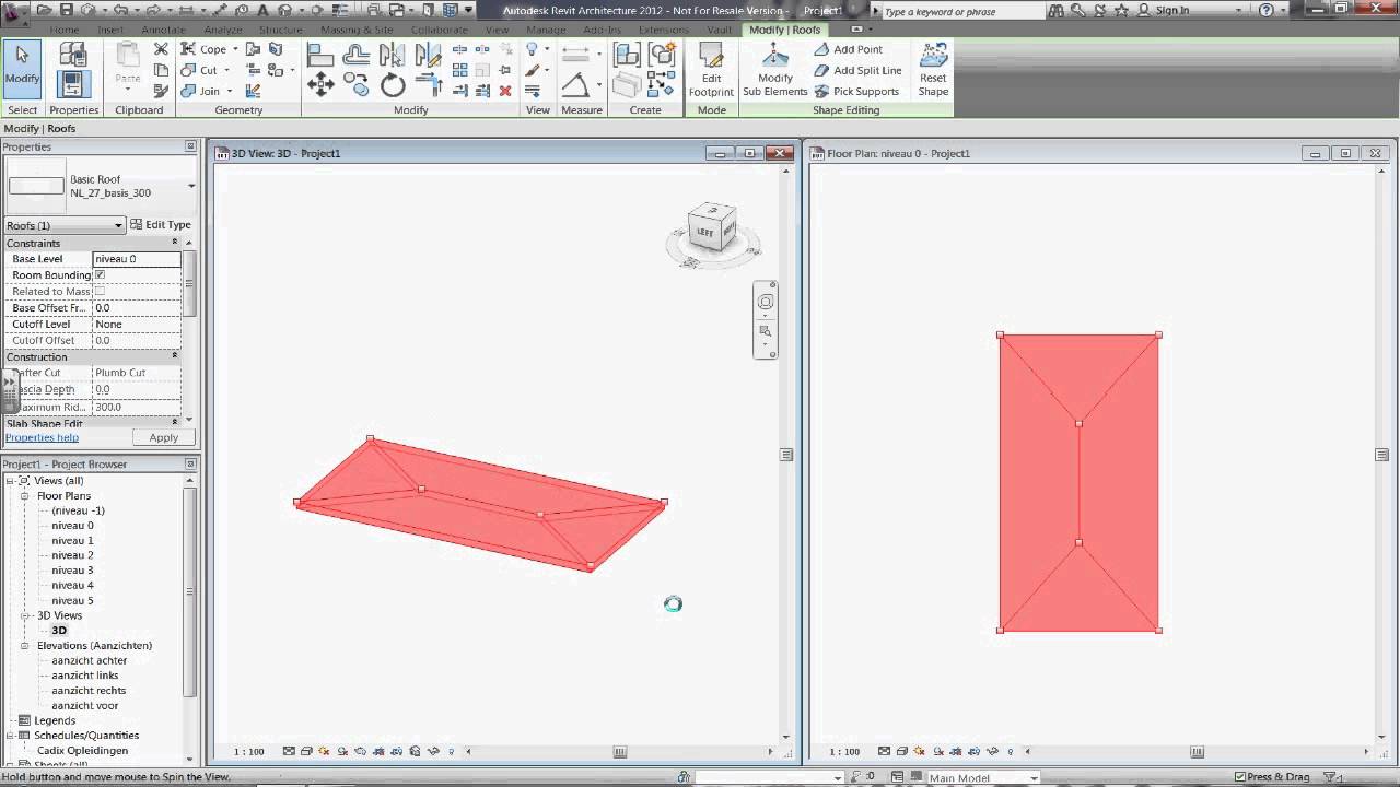 Revit Change Roof To Existing Situation Dak Aanpassen Naar Bestaande