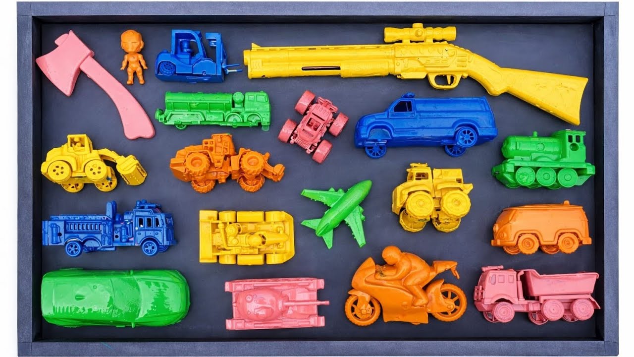 Membersihkan mobil-mobilan, mobil balap, truk tangki, motor balap, kereta api, truk pasir, anomali