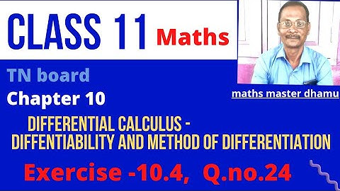 Class 11|Maths|Ex.10.4|Q.24|Ch.10|Differential Calculus|@mathsmasterdhamu9158