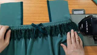 فصال وخياطة رقبه مربعه مع لاستيك(XL)