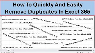 How To Quickly And Easily Delete Duplicates In Excel 365