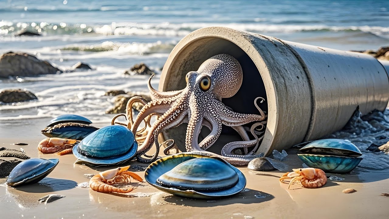 【English sub】小章赶海惊喜不断！长腿八爪鱼捡个不停，还能捡漏大鲍鱼小虾米！【赶海小章官方频道】