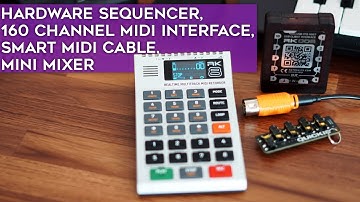 A Retrokits care package (RK-008 sequencer, RK-006 MIDI interface, RK-002 smart MIDI cable, Quickie)