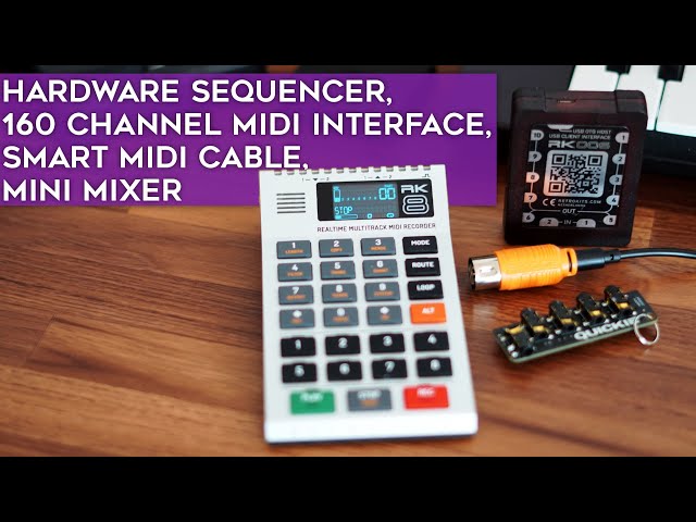 A Retrokits care package (RK-008 sequencer, RK-006 MIDI interface