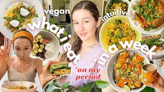 what I eat in a week on my period!  simple & fast meals + vegan