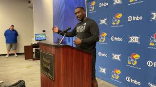 Kansas football RB coach Jonathan Wallace breaks down his loaded position group in training camp