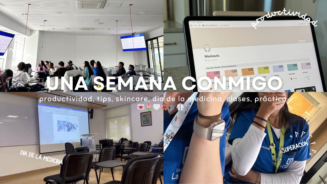 UNA SEMANA CONMIGO EN LA UNIVERSIDAD🌸| práctica, skincare, productividad, tips, MedStudent