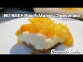 No bake peach mango cheesecake  easy version  housewife cooks