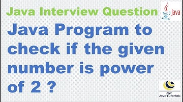 Java Program to check if the given number is power of 2 ? || Java Interview program